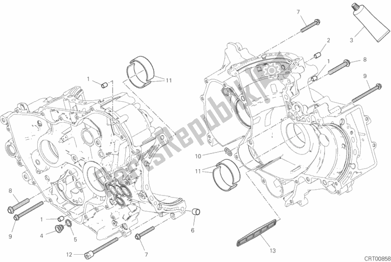 Tutte le parti per il 09b - Coppia Semicarter del Ducati Superbike Panigale V2 Thailand 955 2020